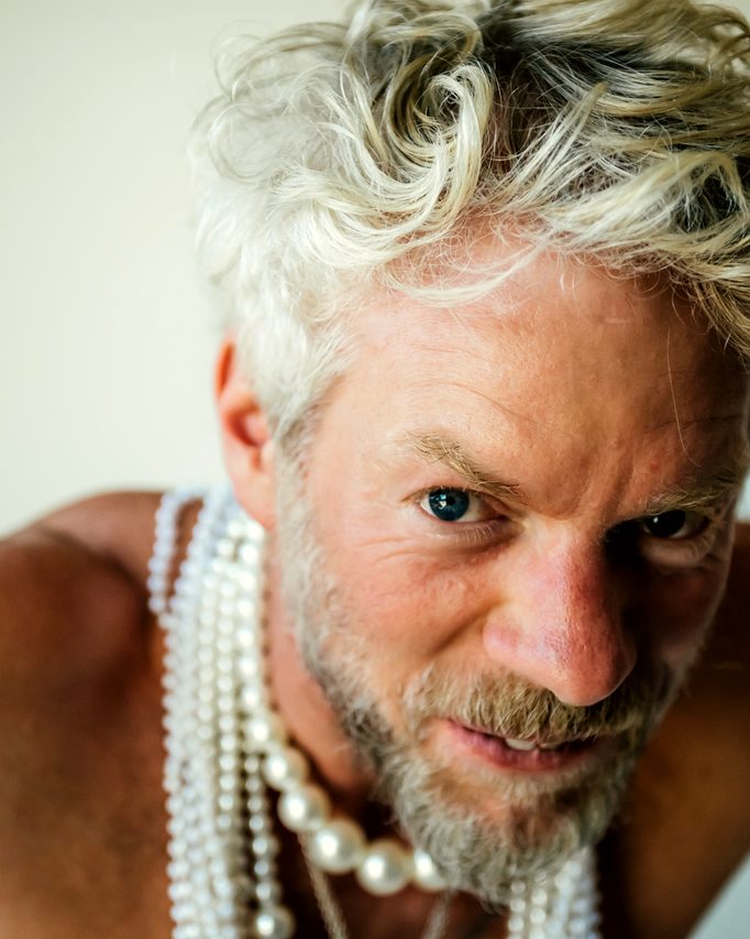 A warm close-up in strings of pearls